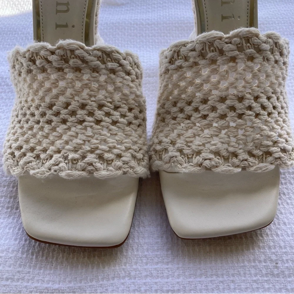 Gianni Bini Regina Crochet Wedge Mules – Size 9.5